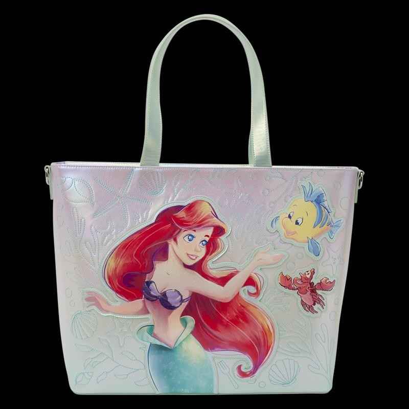 NWT Loungefly The Little Mermaid Ariel, Flounder, & Sebastian Tote Crossbody Bag