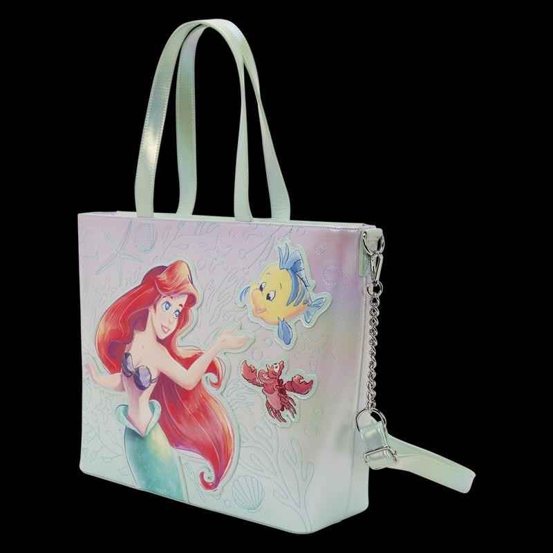 NWT Loungefly The Little Mermaid Ariel, Flounder, & Sebastian Tote Crossbody Bag