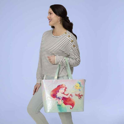 NWT Loungefly The Little Mermaid Ariel, Flounder, & Sebastian Tote Crossbody Bag
