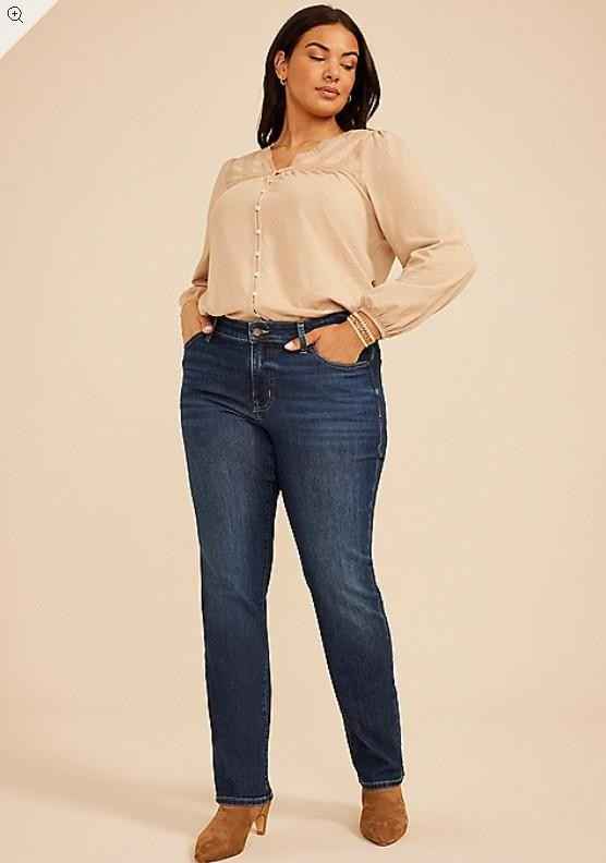 NWT Maurices KanCan™ Plus Size Everflex™ Curvy Mid Rise Dark Slim Boot Jean