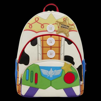 NWT Loungefly Toy Story 5 Triple Pocket Jessie, Woody, & Buzz Mini Backpack