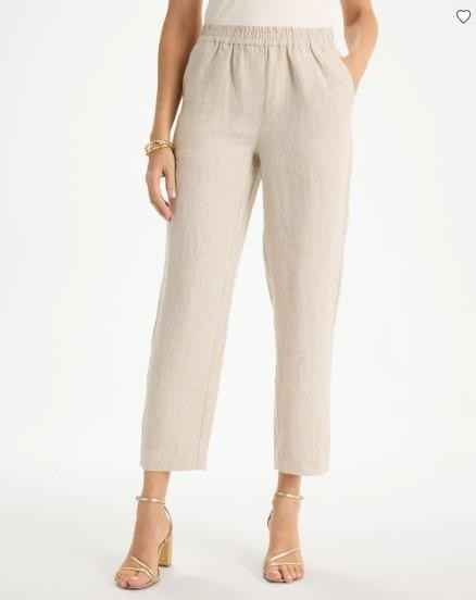 NWT Chico's Linen Straight Tapered Ankle Pants