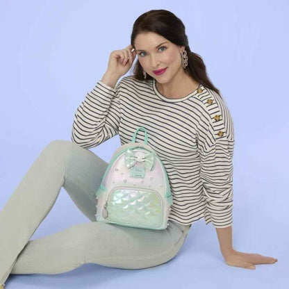 NWT Loungefly The Little Mermaid Iridescent Pearl Mini Backpack