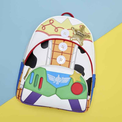 NWT Loungefly Toy Story 5 Triple Pocket Jessie, Woody, & Buzz Mini Backpack