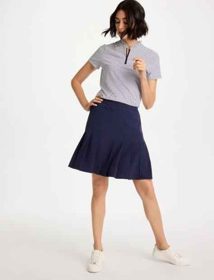 NWT Chico's Zenergy® UPF Ruffle Striped Half Zip