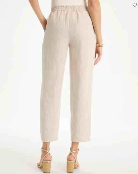 NWT Chico's Linen Straight Tapered Ankle Pants