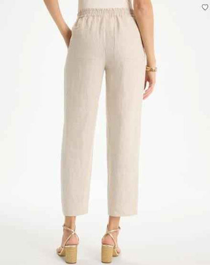 NWT Chico's Linen Straight Tapered Ankle Pants