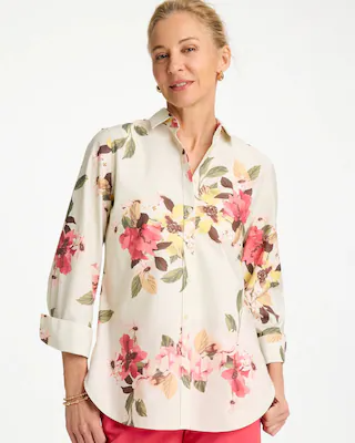 NWT Chico's No Iron Printed Stretch Shirt