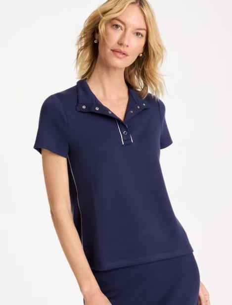 NWT Chico's Zenergy® Soft Pique Piped Pullover