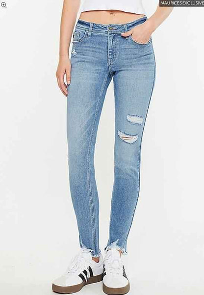 "NWT Maurices KanCan™ KanCan™ Mid Rise Open Ripped Frayed Hem Skinny Jean