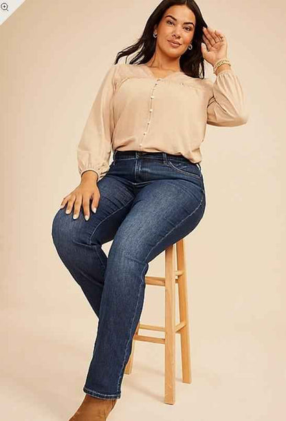 NWT Maurices KanCan™ Plus Size Everflex™ Curvy Mid Rise Dark Slim Boot Jean
