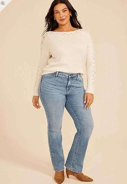 NWT Maurices KanCan™ Plus Size Everflex™ Light Mid Rise Slim Boot Jean