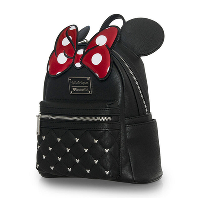 NWT Loungefly Minnie Mouse Classic Bow Quilted Texture Ear Mini Backpack