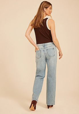 NWT Maurices KanCan™ High Rise Ripped Hem Relaxed Straight Jean