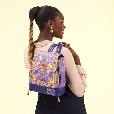 NWT Loungefly Aladdin Exclusive Magic Carpet Drawstring Mini Backpack