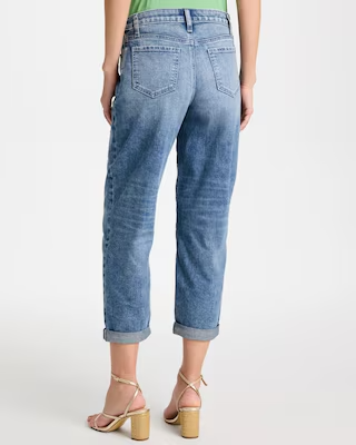 NWT Chico's Relaxed Boyfriend Rolled Hem Jean