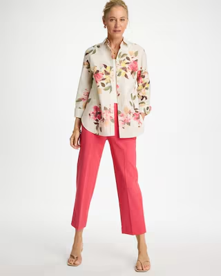 NWT Chico's No Iron Printed Stretch Shirt