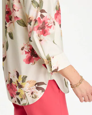 NWT Chico's No Iron Printed Stretch Shirt