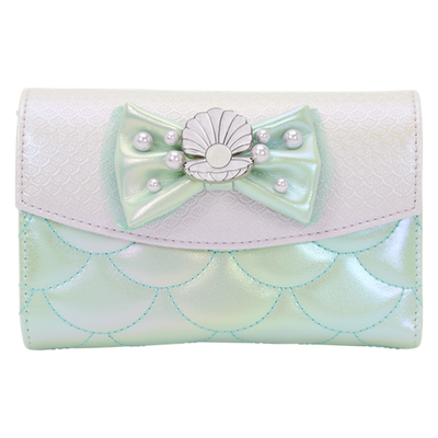 "NWT Loungefly The Little Mermaid Iridescent Pearl Flap Wallet
