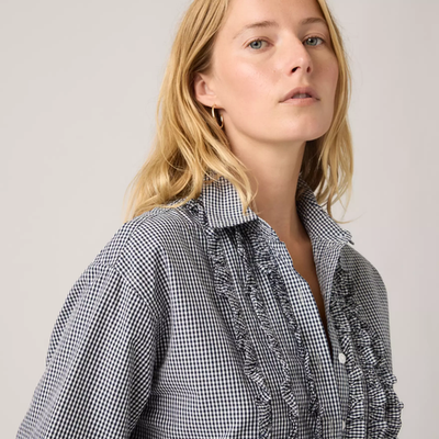 NWT Levi's Harlie Novelty Ruffle Boyfriend Shirt