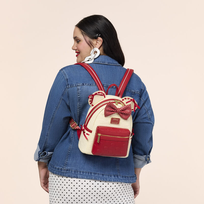 NWT Loungefly Minnie Mouse Rocks the Dots Coquette Mini Backpack