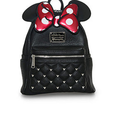 NWT Loungefly Minnie Mouse Classic Bow Quilted Texture Ear Mini Backpack