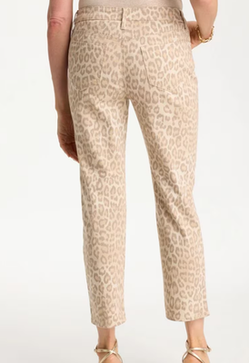 NWT Chico's Animal Print Girlfriend Slim Cropped Jeans