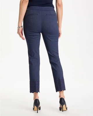 NWT Chico's Brigitte™ Slim Embroidered Pull-On Crop Pant