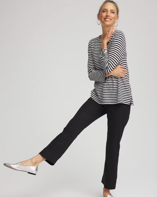 NWT Chico's Cropped Girlfriend Kick Flare Jeans