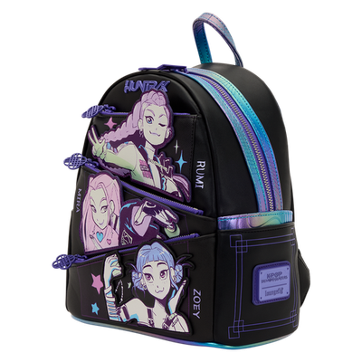 NWT Loungefly KPop Demon Hunters HUNTR/X Mini Backpack with Photo Card Charm