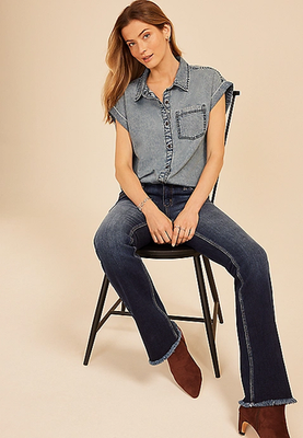 NWT Maurices KanCan™ Low Rise Fray Hem Bootcut Jean