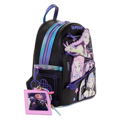 NWT Loungefly KPop Demon Hunters HUNTR/X Mini Backpack with Photo Card Charm