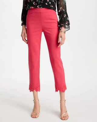 NWT Chico's Embroidered Brigitte™ Slim Crop Pant