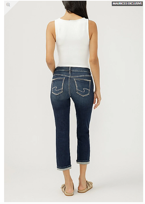 NWT Maurices Silver Jeans Co.® Suki Curvy Mid Rise Cuffed Hem Cropped Jean