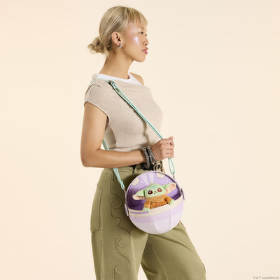 NWT Loungefly The Mandalorian Grogu Figural Pod Plush Crossbody Bag