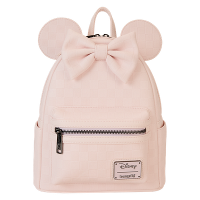 NWT Loungefly Minnie Mouse Checkered Texture Mini Backpack - Bestdeal999