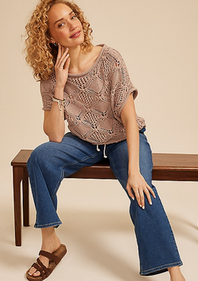 NWT Maurices Dark High Rise Pull On Wide Leg Jean