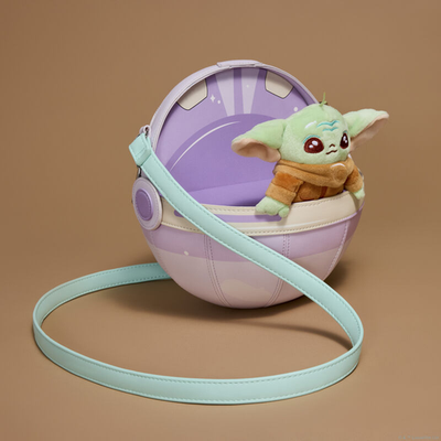 NWT Loungefly The Mandalorian Grogu Figural Pod Plush Crossbody Bag