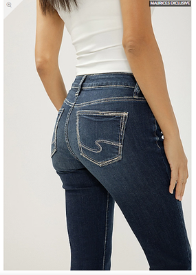 NWT Maurices Silver Jeans Co.® Suki Curvy Mid Rise Cuffed Hem Cropped Jean
