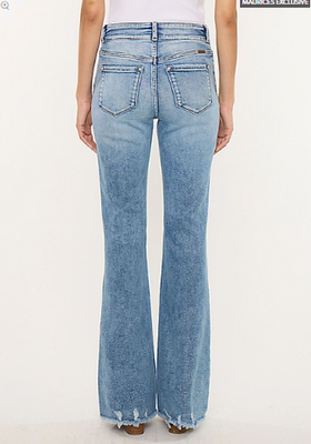NWT Maurices KanCan™ High Rise Double Button Fray Hem Flare Jean