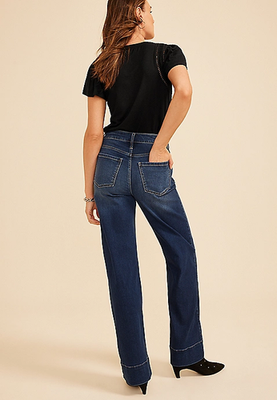 NWT Maurices Everflex™ Dark High Rise Tall Hem Wide Leg jean