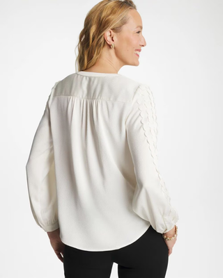 NWT Chico's Laser Cut Crinkle Blouse
