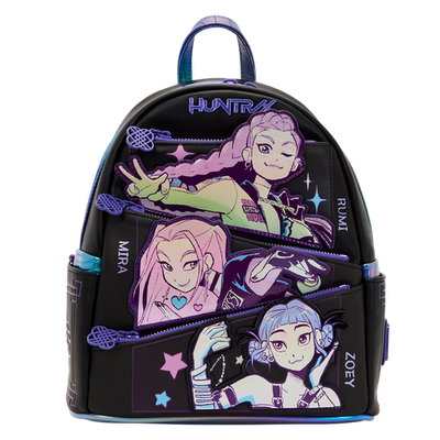 NWT Loungefly KPop Demon Hunters HUNTR/X Mini Backpack with Photo Card Charm