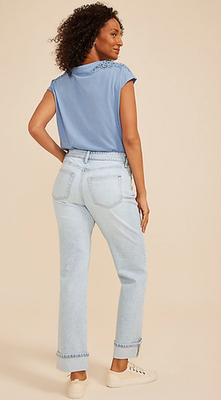 NWT Maurices edgely™ High Rise Cuff Hem Relaxed Straight Leg Jean