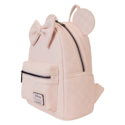 NWT Loungefly Minnie Mouse Checkered Texture Mini Backpack - Bestdeal999