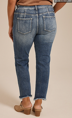 NWT Maurices Plus Size KanCan™ High Rise Fray Hem Button Fly Capri