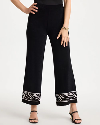 NWT Chico's Travelers™ Abstract Zebra Cropped Pants