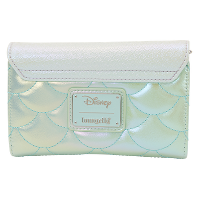 "NWT Loungefly The Little Mermaid Iridescent Pearl Flap Wallet