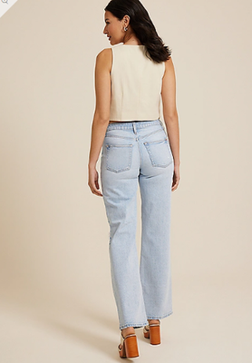 NWT Maurices Edgely™ High Rise Ripped Wide Leg Jean