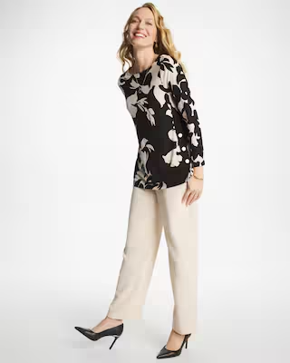 NWT Chico's Textured Straight Tapered Ankle Pants